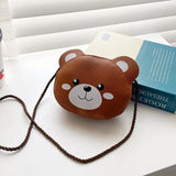 Girls PU Crossbody Bag Cute Animal Shoulder Bag for Shopping D88