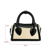 Small Straw Hourglass Handbag Top-Handle Tote Women Shoulder Messenger Bag