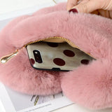 Heart Shaped Faux Fur Chain Shoulder Bag for Women Winter