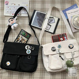 Canvas Messenger Bag Harajuku Style Multifunctional Outdoor Travel Student