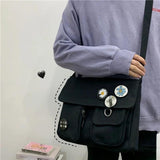 Canvas Messenger Bag Harajuku Style Multifunctional Outdoor Travel Student
