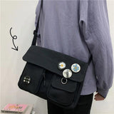 Canvas Messenger Bag Harajuku Style Multifunctional Outdoor Travel Student