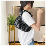 Summer Pleated Handlebags For Women Pu Cloud Bags Leisure Bag
