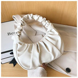 Summer Pleated Handlebags For Women Pu Cloud Bags Leisure Bag