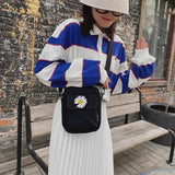Women Mini Canvas Shoulder Bag Ladies Daisy Small Handbag Totes