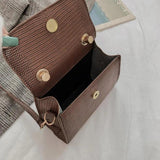 Vintage Lady Flap PU Leather Shoulder Handbag