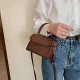 Vintage Lady Flap PU Leather Shoulder Handbag