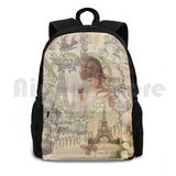 Vintage Paris Eiffel Collage Outdoor Hiking Backpack