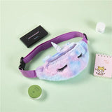 Women Flannel Waist Pack Unicorn Eyelash Shoulder Belt Bag