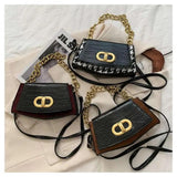 Vintage PU Leather Chain Shoulder Bag