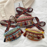 Ethnic Style Waist Bag with Adjustable Strap Fanny Pack