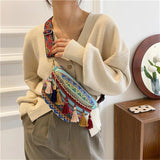 Ethnic Style Waist Bag with Adjustable Strap Fanny Pack