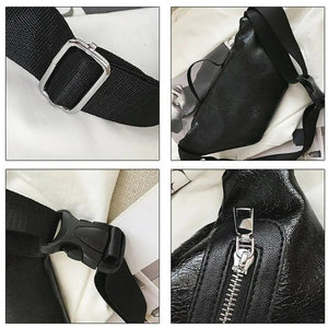 Men's PU Leather Waist Bag Fanny Pack Belt Bag Waist Pouch