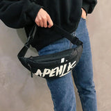 Unisex Waist Bag Letter Fanny Packs Hip-Hop Belt Chest Bag