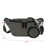 Diamond Studded Fanny Pack Women Crossbody Chest Bag