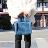 Faux Fur Shoulder Bag Autumn Winter Plush Handbag Girl Wallet Shopping Bag