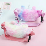 Cartoon Unicorn Plush Waist Bag Girls Shoulder Bag