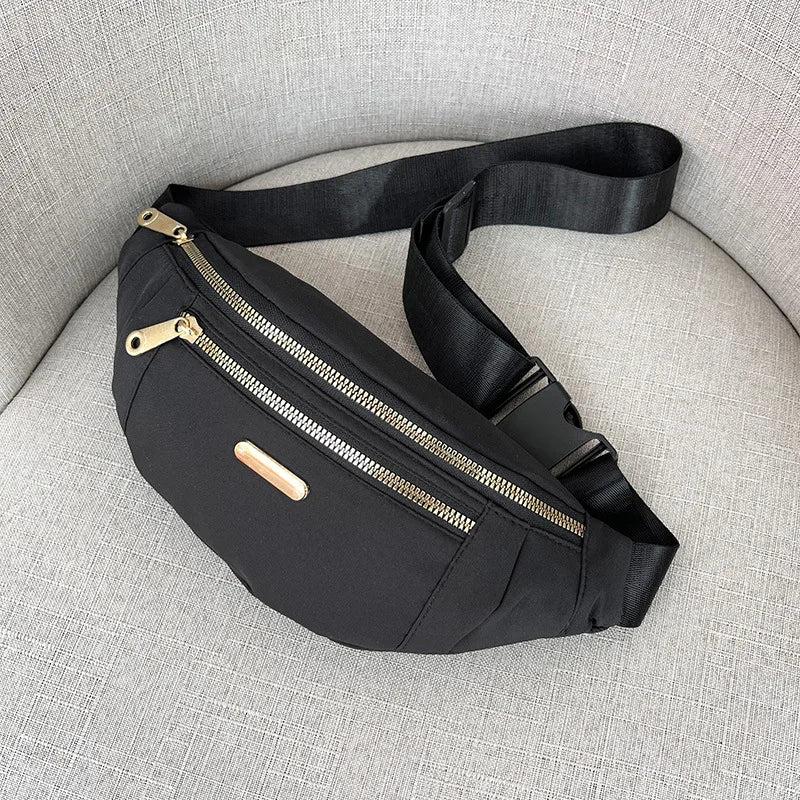 Womens Sports Mobile Phone Chest Crossbody Sling Waterproof Nylon Bag