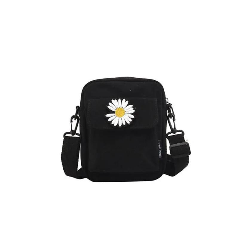 Mini Canvas Shoulder Bag Daisy Small Cotton Handbag Totes Ladies