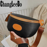 Women's Leather Fanny Pack Crossbody Chest Bag