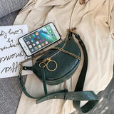 Women's PU Leather Crossbody Bag Chain Small Shoulder Messenger