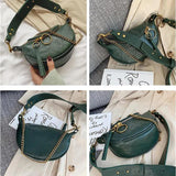 Women's PU Leather Crossbody Bag Chain Small Shoulder Messenger