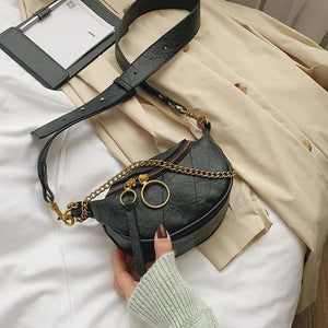 Women's PU Leather Crossbody Bag Chain Small Shoulder Messenger
