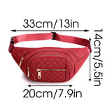 Quilted Nylon Sling Chest Bag Women Retro Shoulder Crossbody Handbag