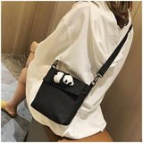 Panda Animal Handbag Canvas Crossbody Bag Tote