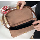 YOZOU Brown Corduroy Handbags Wallet Shoulder Bag Brandy Beach Holiday