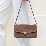 YOZOU Brown Corduroy Handbags Wallet Shoulder Bag Brandy Beach Holiday