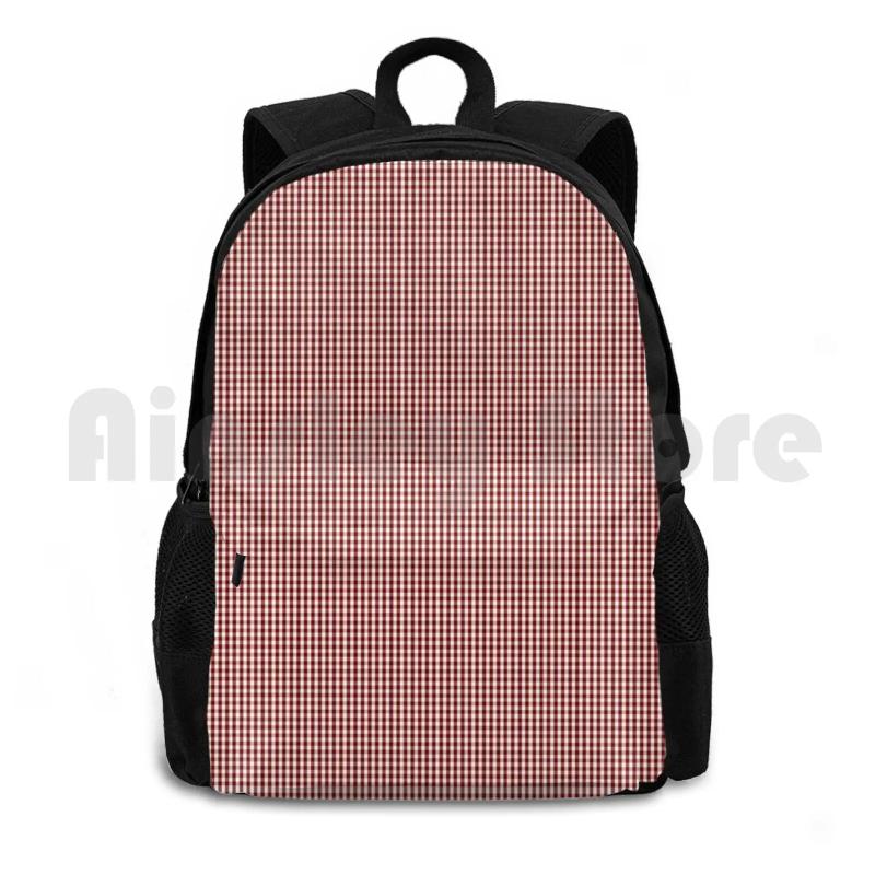 Vintage Shaker Dark Barn Red Milk Paint Gingham Backpack