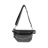 Diamond Leather Waist Belt Bag Ladies Fanny Pack Shoulder Crossbody Chest Bags