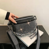 Diamond Leather Waist Belt Bag Ladies Fanny Pack Shoulder Crossbody Chest Bags