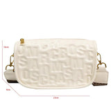 Vintage Embossed Half Moon Women Bag PU Leather Shoulder Bag