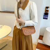 Vintage Embossed Half Moon Women Bag PU Leather Shoulder Bag