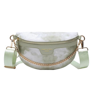 Women Chain Waist Bag PU Leather Fanny Pack