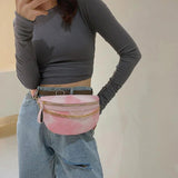 Women Chain Waist Bag PU Leather Fanny Pack