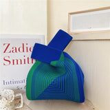 Women's Plaid Knitted Handbag Girls Versatile Ladies Casual