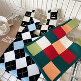 Women's Plaid Knitted Handbag Girls Versatile Ladies Casual