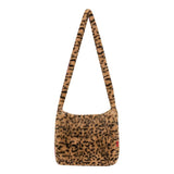 Y2K Women's Plush Bag Lamb Like Fabric Shoulder Tote Canvas Fluffy Fur Messenger