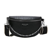 Stone Pattern Leather Chain Waist Bags Women Chest Bag Crossbody Bags