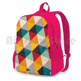 Multicolor Outdoor Hiking Backpack Geometric Pattern
