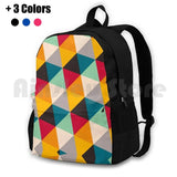Multicolor Outdoor Hiking Backpack Geometric Pattern