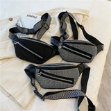 Rhinestones Waist Bag For Women, Belt Bags, Shoulder Chest Bags