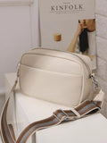 Classic Crossbody Bag Women Wide Strap Zipper Shoulder Bags