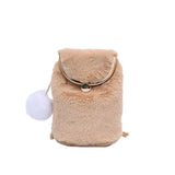 Autumn Furry Messenger Shoulder Bag Plush Handbag Thick Strap Female Phone Purse