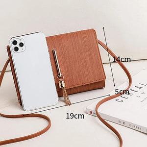 Ladies Summer PU Flip Tassel Shoulder Bag Mini Wallet Lady Bag