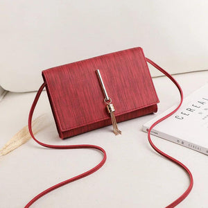 Ladies Summer PU Flip Tassel Shoulder Bag Mini Wallet Lady Bag