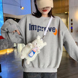 Plush Rabbit Messenger Bag Girls Phone Purse Organizer Crossbody Shoulder Bags